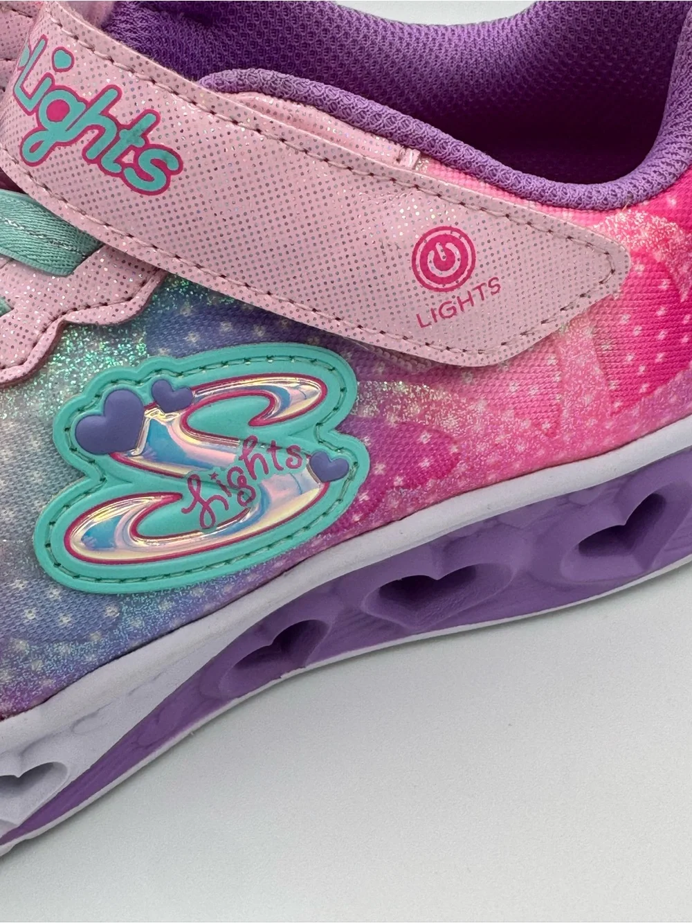 Skechers ‘Simply Love’ Flutter Heart Lights Multi-Color Light Up Sneakers